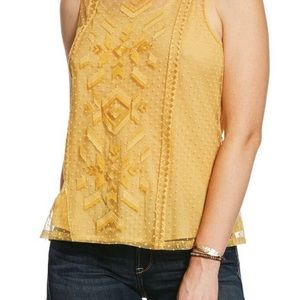 ARIAT Mesh With Me Tank Top Gold Dust Sz. XL
